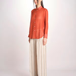 camicia uomo in seta P29D0SELMA ORANGE massimo alba 