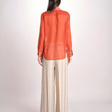 camicia uomo in seta P29D0SELMA ORANGE massimo alba 