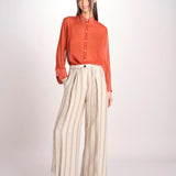 camicia uomo in seta P29D0SELMA ORANGE massimo alba 