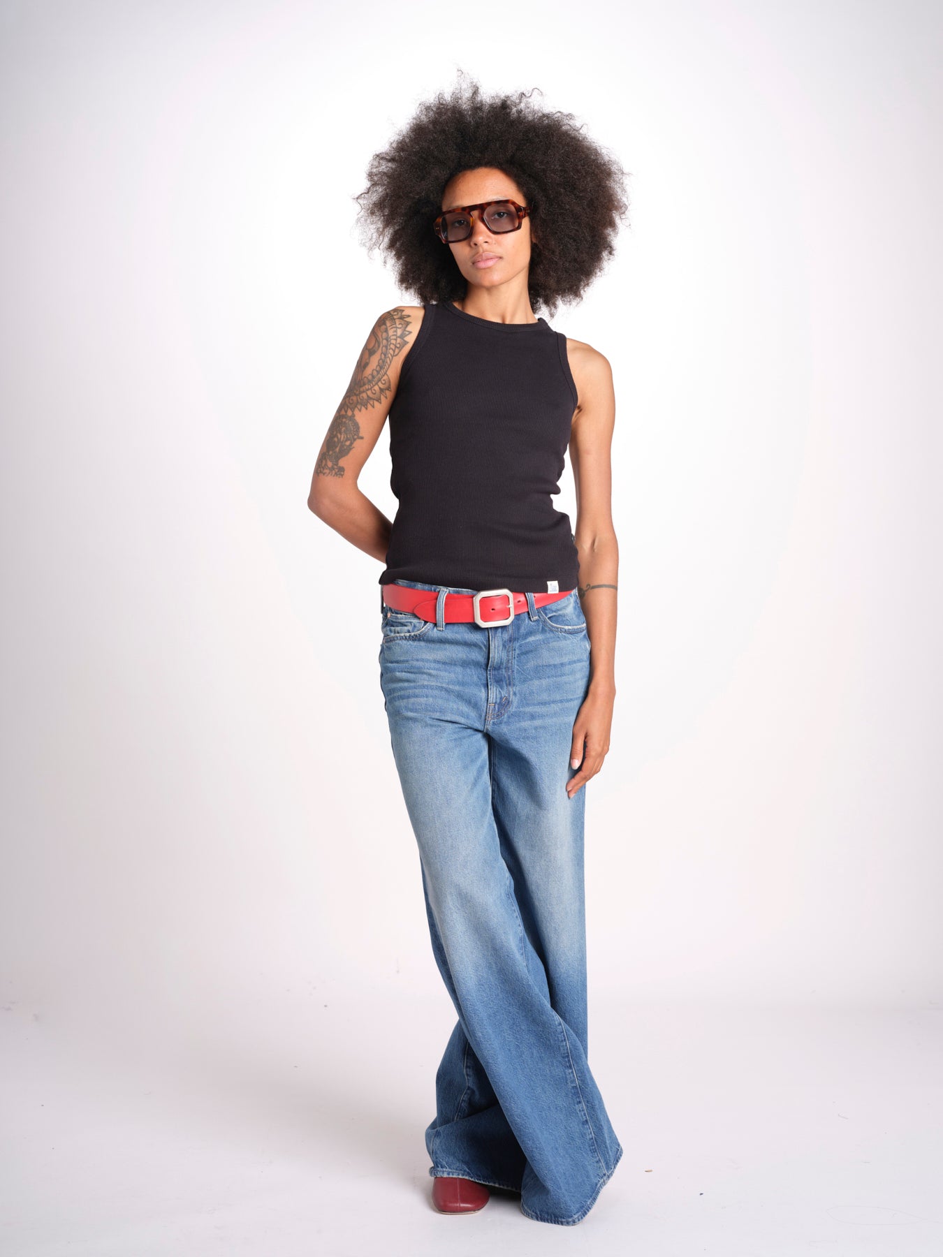 canottiera americana a costine WRIB TANK01 99 DEEP BLACK merz b 
