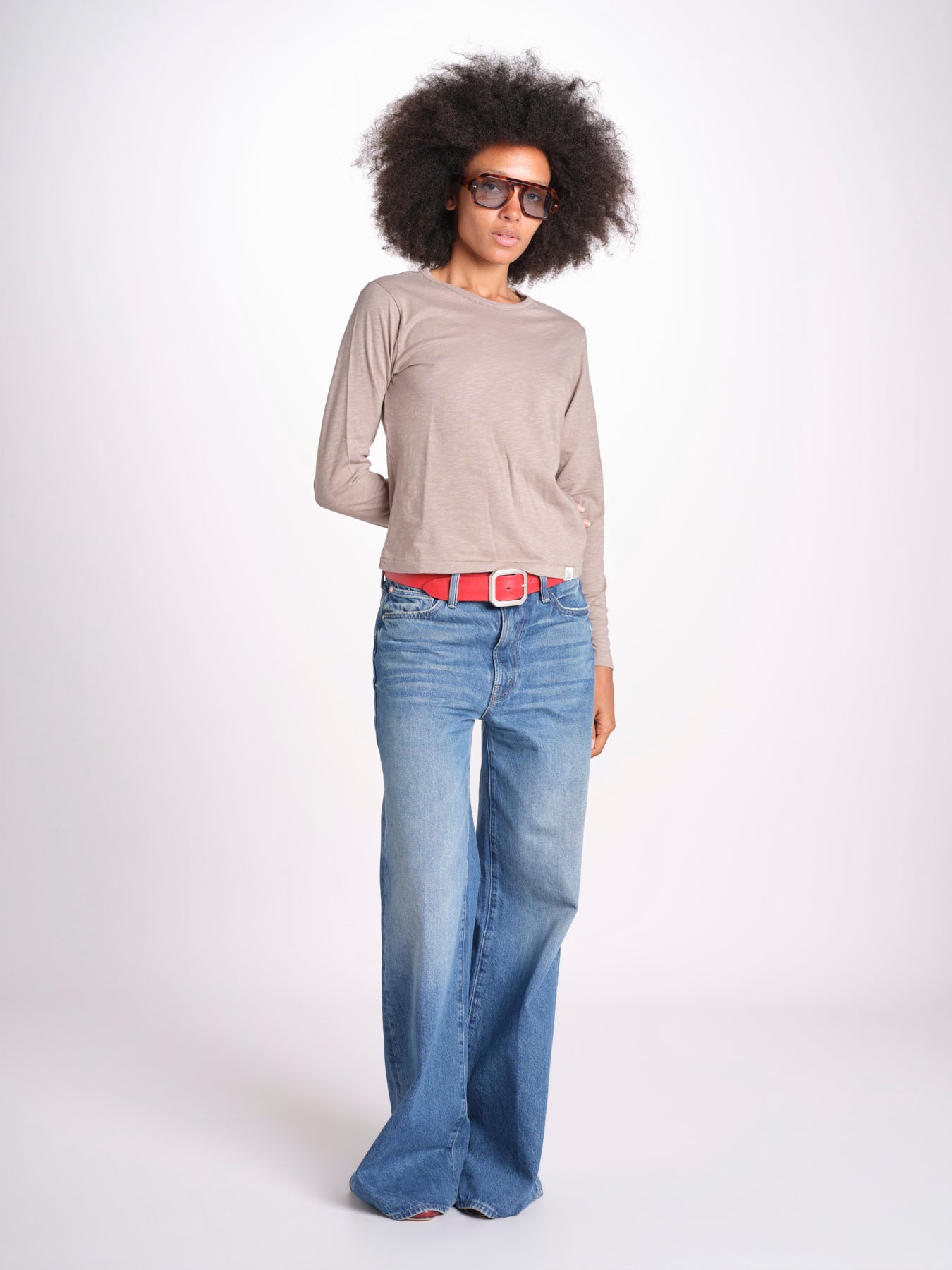 t-shirt girocollo manica lunga WSLS21 061 FRAIDED GRAIN merz b 