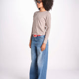 t-shirt girocollo manica lunga WSLS21 061 FRAIDED GRAIN merz b 