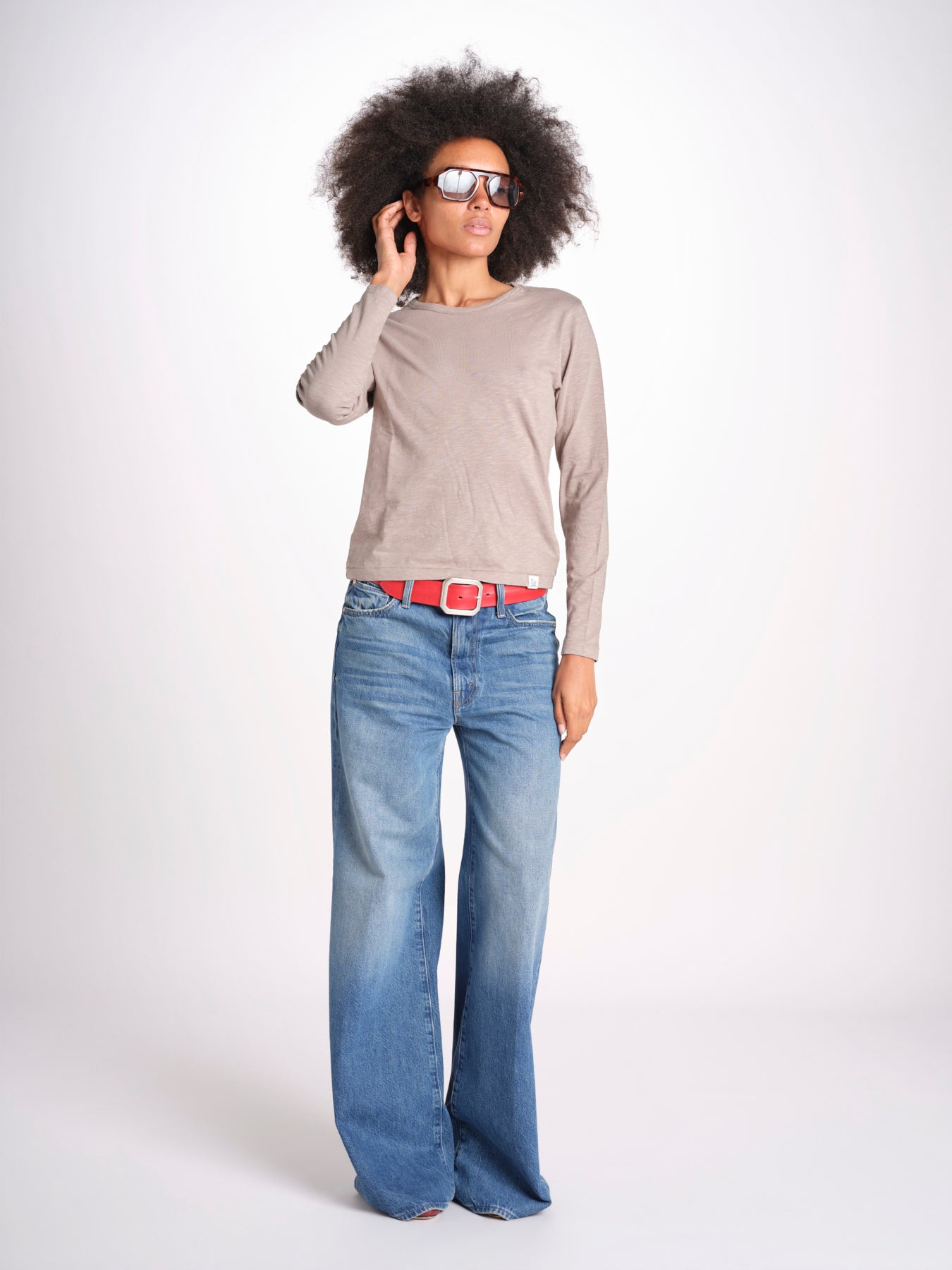 t-shirt girocollo manica lunga WSLS21 061 FRAIDED GRAIN merz b 