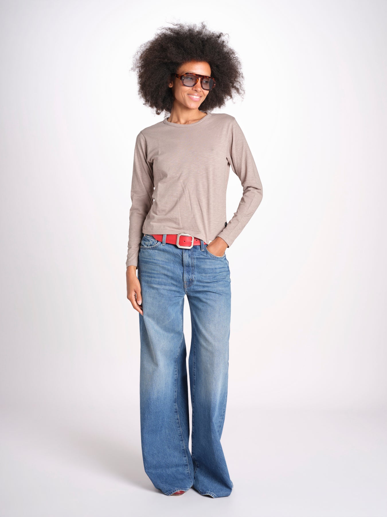 t-shirt girocollo manica lunga WSLS21 061 FRAIDED GRAIN merz b 
