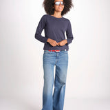 t-shirt girocollo manica lunga WSLS21 58 DEEP BLU merz b 