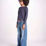 t-shirt girocollo manica lunga WSLS21 58 DEEP BLU merz b 
