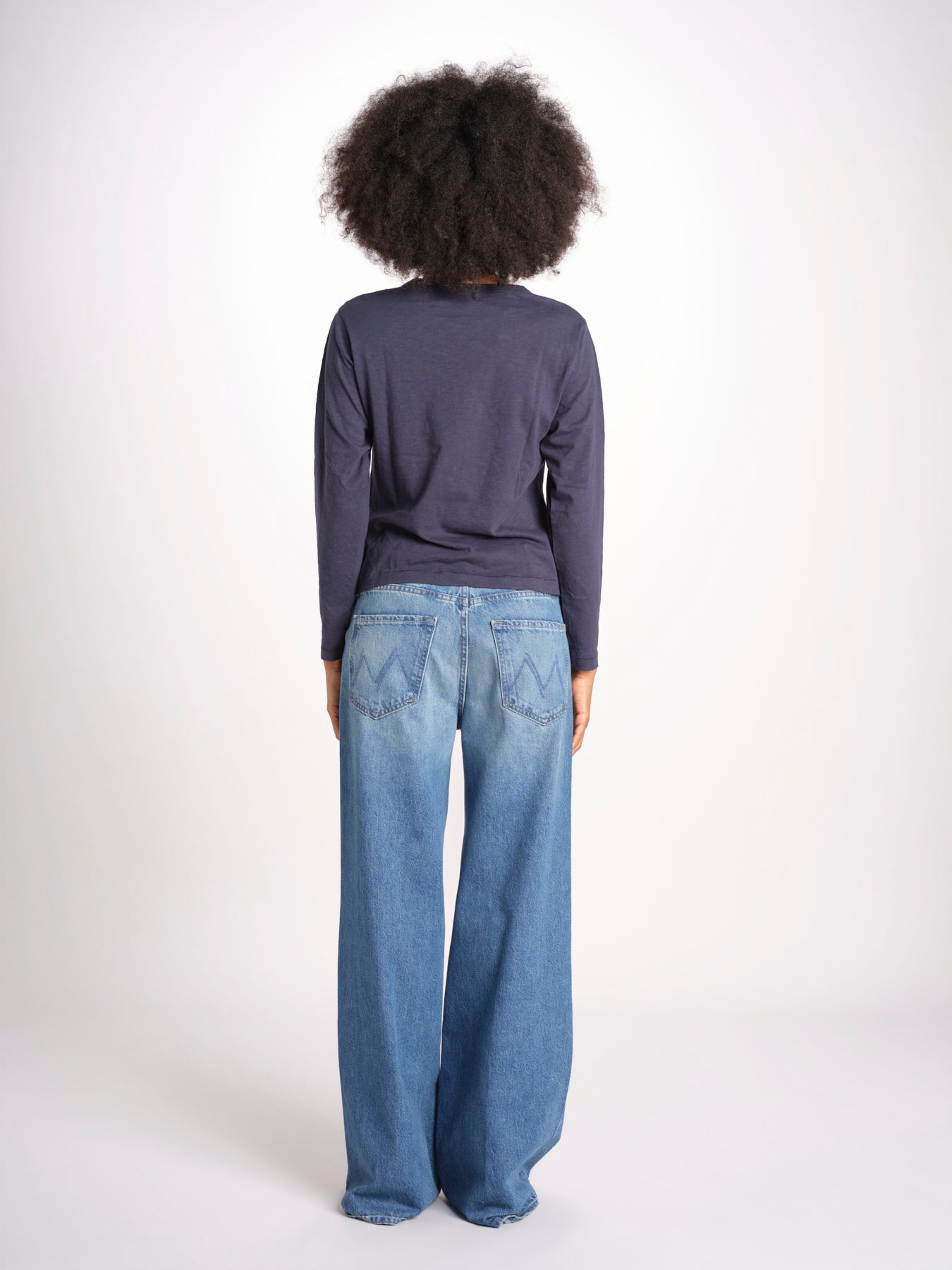 t-shirt girocollo manica lunga WSLS21 58 DEEP BLU merz b 