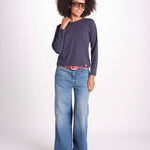 t-shirt girocollo manica lunga WSLS21 58 DEEP BLU merz b 