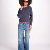 t-shirt girocollo manica lunga WSLS21 58 DEEP BLU merz b 