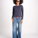 t-shirt girocollo manica lunga WSLS21 58 DEEP BLU merz b 