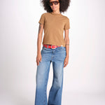 t-shirt manica corta in cotone organico WTEE03 162 DUSTED KHAKI merz b 