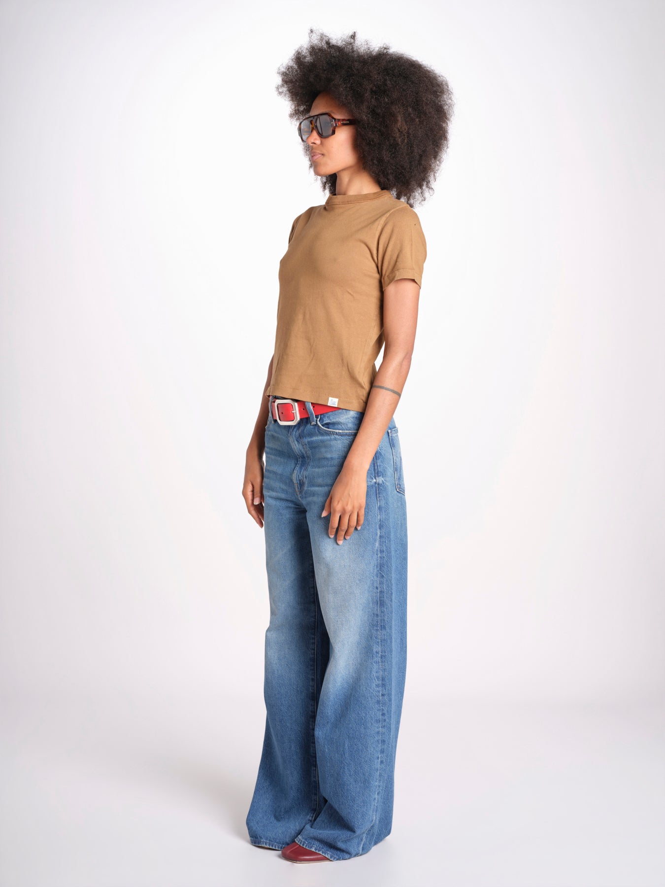 t-shirt manica corta in cotone organico WTEE03 162 DUSTED KHAKI merz b 