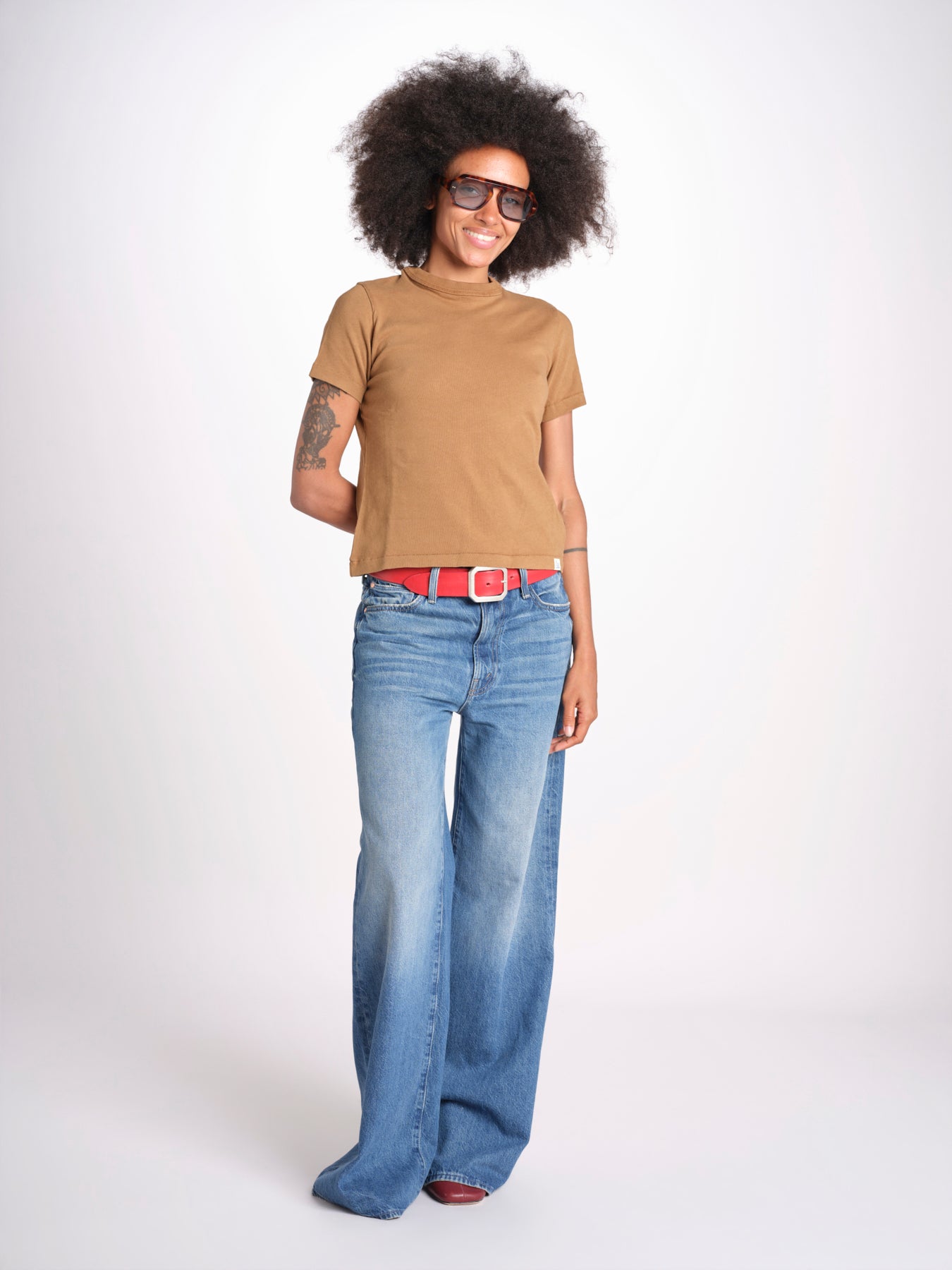 t-shirt manica corta in cotone organico WTEE03 162 DUSTED KHAKI merz b 