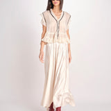 gonna lunga in raso CALISTA_S ECRU mes demoiselles 
