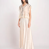 gonna lunga in raso CALISTA_S ECRU mes demoiselles 