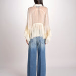 camicia over con pizzo DECCALA IVORY mes demoiselles 