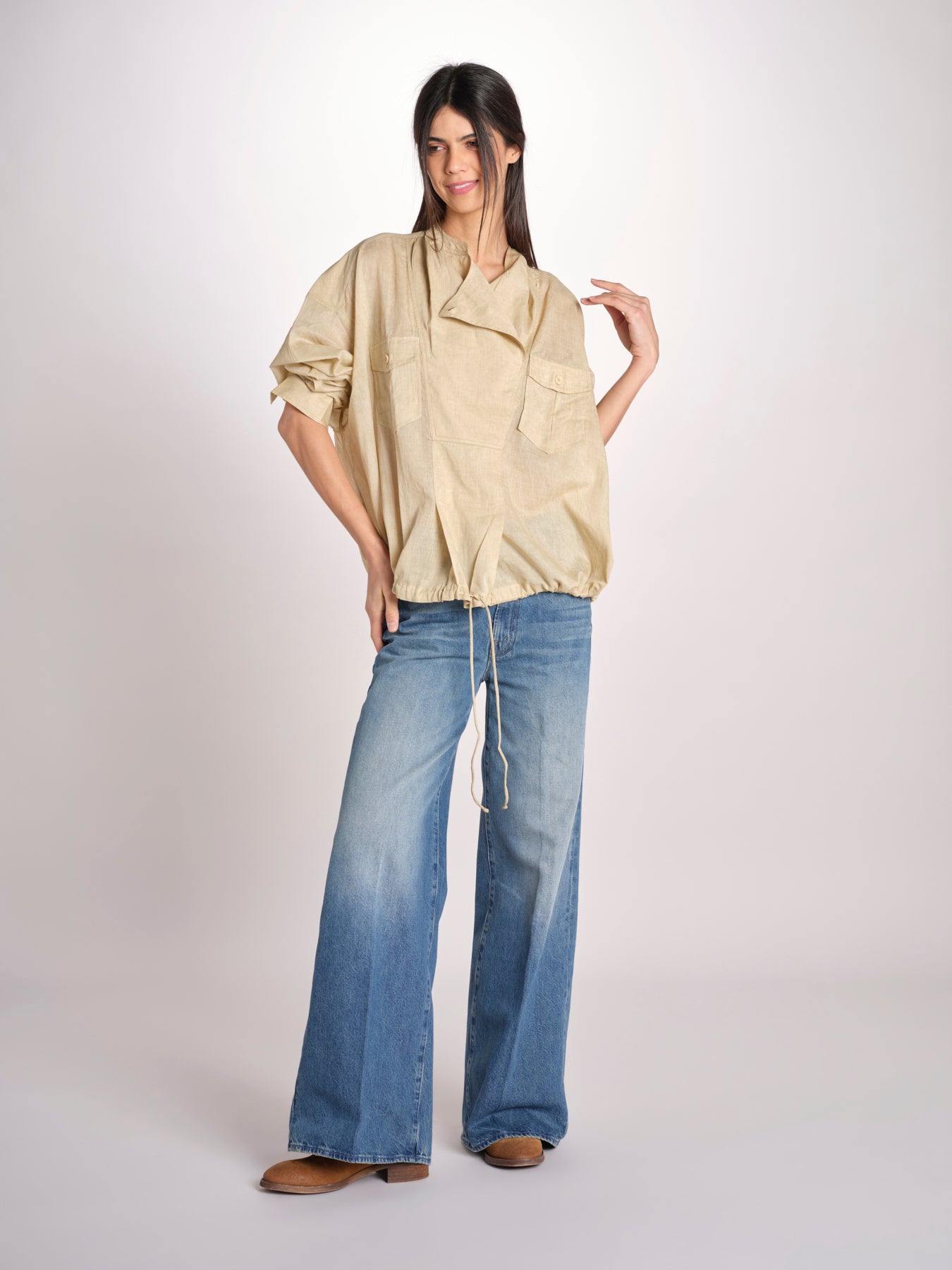 tunica in lino DEMBOW BEIGE mes demoiselles 