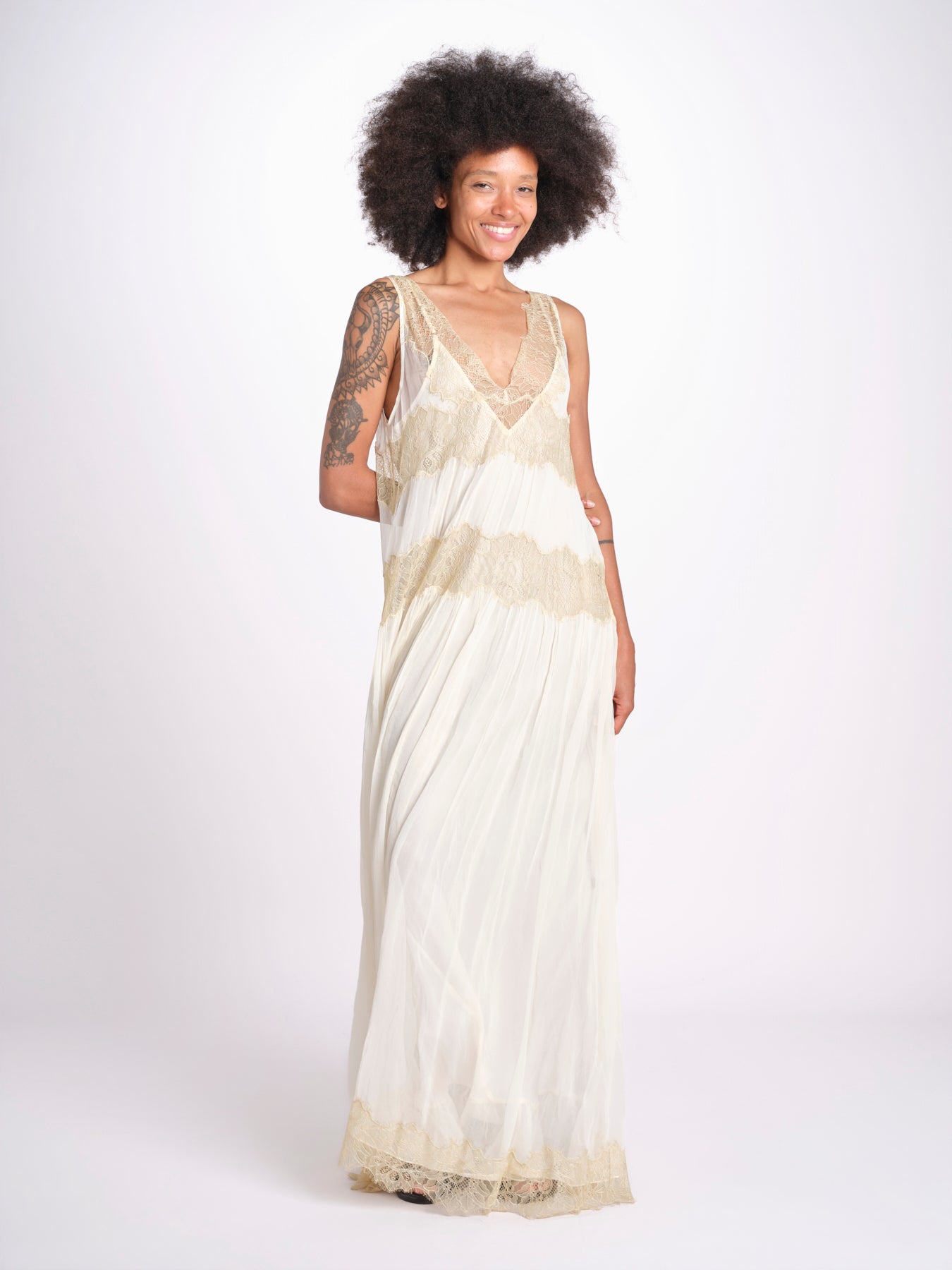 abito lungo con pizzo DOMENICA IVORY mes demoiselles 