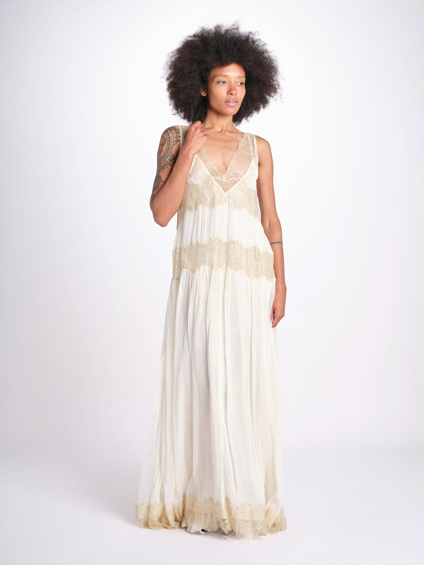 abito lungo con pizzo DOMENICA IVORY mes demoiselles 