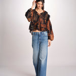 Camicia stampata con rouches LLAOLLAO MULTICOLR mes demoiselles 