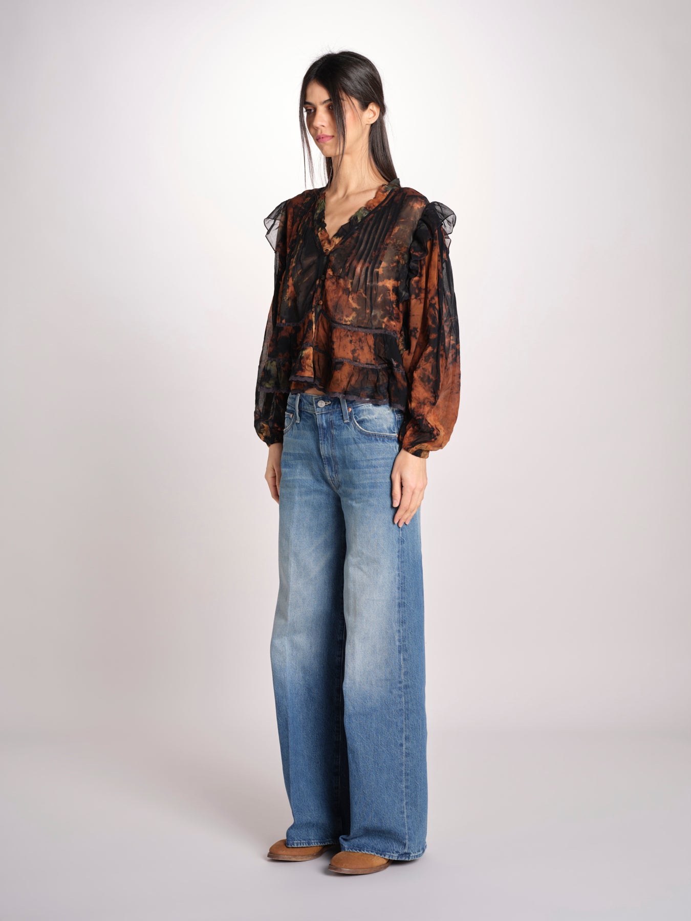 Camicia stampata con rouches LLAOLLAO MULTICOLR mes demoiselles 
