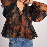 Camicia stampata con rouches LLAOLLAO MULTICOLR mes demoiselles 