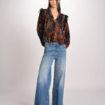Camicia stampata con rouches LLAOLLAO MULTICOLR mes demoiselles 
