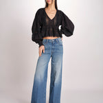 Camicia over con pizzo MELODY BLACK mes demoiselles 