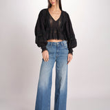 Camicia over con pizzo MELODY BLACK mes demoiselles 