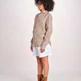 Camicia maschile in lino M012 1003 FANGO milaura 