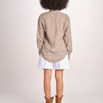 Camicia maschile in lino M012 1003 FANGO milaura 