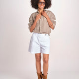 Camicia maschile in lino M012 1003 FANGO milaura 