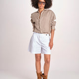 Camicia maschile in lino M012 1003 FANGO milaura 