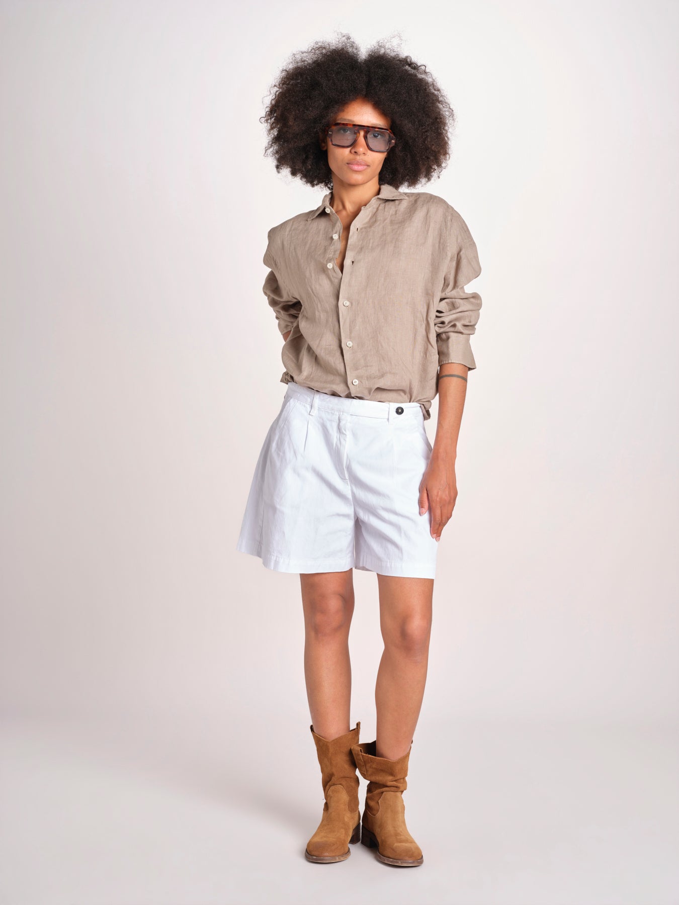 Camicia maschile in lino M012 1003 FANGO milaura 