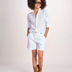 camicia maschile in lino M012 10 BIANCO milaura 