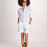 camicia maschile in lino M012 10 BIANCO milaura 