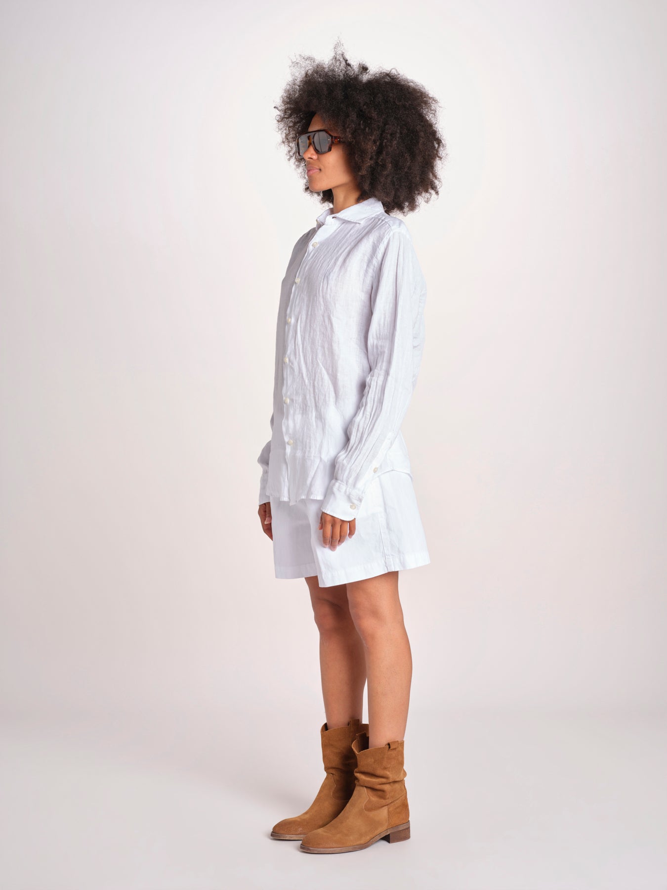 camicia maschile in lino M012 10 BIANCO milaura 