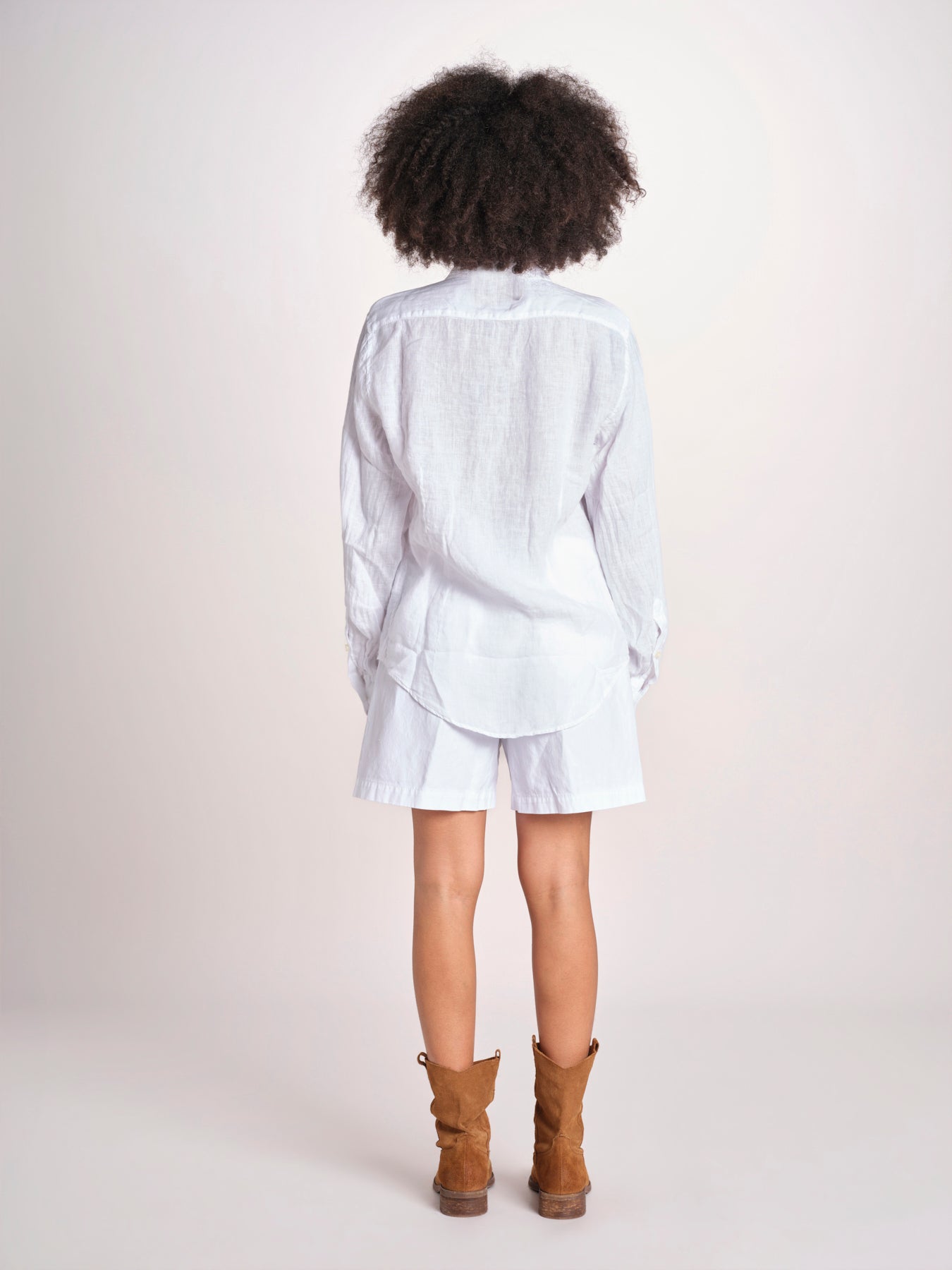 camicia maschile in lino M012 10 BIANCO milaura 