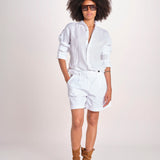 camicia maschile in lino M012 10 BIANCO milaura 