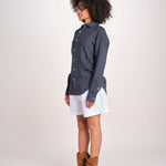 Camicia maschile in lino M012 38 BLU milaura 