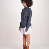 Camicia maschile in lino M012 38 BLU milaura 