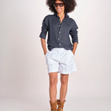 Camicia maschile in lino M012 38 BLU milaura 