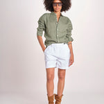 Camicia maschile in lino M012 655 MILITARE milaura 