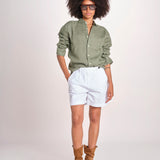 Camicia maschile in lino M012 655 MILITARE milaura 