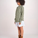 Camicia maschile in lino M012 655 MILITARE milaura 