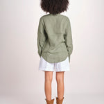 Camicia maschile in lino M012 655 MILITARE milaura 