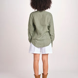 Camicia maschile in lino M012 655 MILITARE milaura 