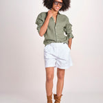Camicia maschile in lino M012 655 MILITARE milaura 