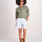 Camicia maschile in lino M012 655 MILITARE milaura 