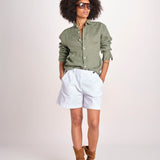 Camicia maschile in lino M012 655 MILITARE milaura 